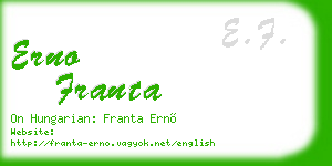 erno franta business card